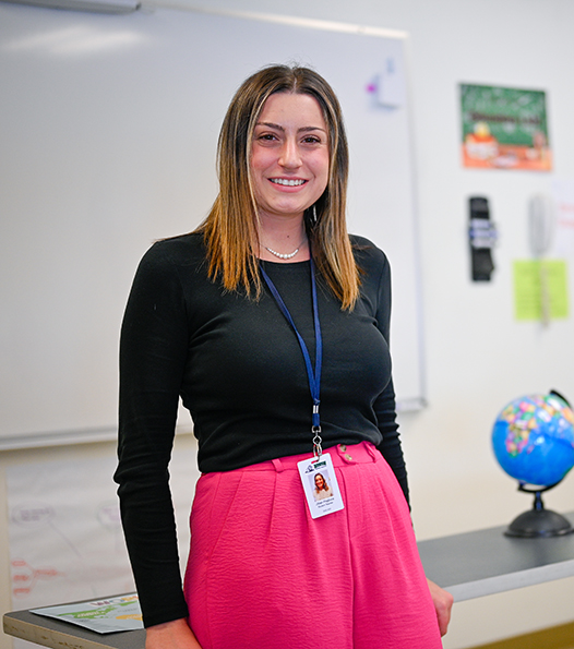 Student teacher in a classroom 